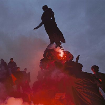 Décembre 1995, une des nombreuses manifestations à Paris contre le "Plan Juppé"