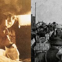 Enrique Granados et Amparo Gall Lloberas. A droite, des survivants de l'attaque du Sussex.