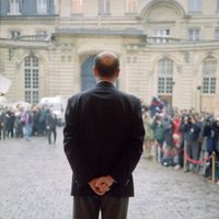 21 décembre 1995, Alain Juppé reçoit les partenaires sociaux après trois semaines de crise sociale