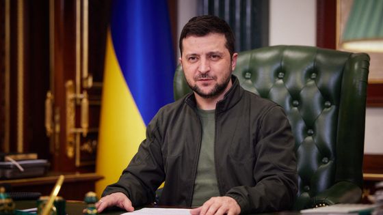 Volodymyr Zelensky le 17 mars 2022. ©AFP - Service de presse de la présidence ukrainienne
