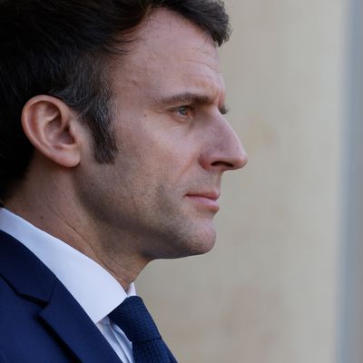 Emmanuel Macron, à l'Elysée à Paris, le 28 février 2022.