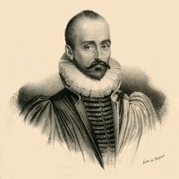 Michel de Montaigne (1533-1592), philosophe de la Renaissance, homme d'Etat, écrivain. llustr. 1830
