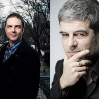 L'auteur de BD Frederik Peeters et l'écrivain Serge Lehman