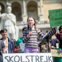 Greta Thunberg lors d'une manifestation de "Fridays for Future" à Rome le 19.04.2019