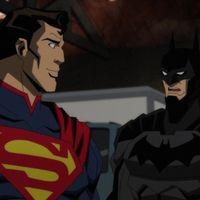 Superman et Batman dans le film d'animation "Injustice", sorti en 2021.