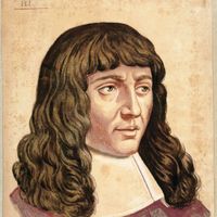 Portrait présumé de l'organiste et compositeur français Henry Du Mont (1610-1684), artiste inconnu.