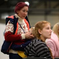 Réfugiés ukrainiens à Dresde le 22 mars 2022