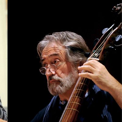 De gauche à droite : Alain Corneau (1943-2010) en 1994 et Jordi Savall en 2013