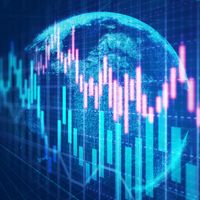 Placement boursier mondial - image conceptuelle de l'investissement pour le futur