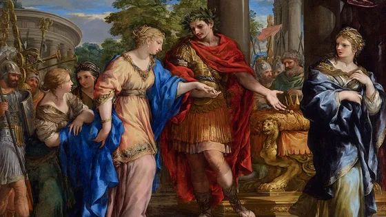 « César remet Cléopâtre sur le trône d'Égypte » par Pierre de Cortone (1596-1669) ©Getty - Beaux-Arts de Lyon DP / 1742
