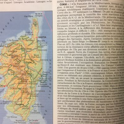 Définition du terme "Corse" et carte, dans le dictionnaire Le Robert.