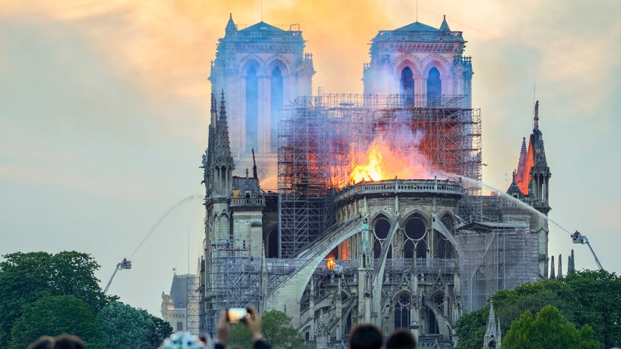 L'incendie de la Cathédrale Notre-Dame s'était déclenché lors de travaux de restauration, le 15 avril 2019 à Paris, France.