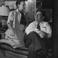 Madeleine Milhaud (1902-2008) et Darius Milhaud (1892 - 1974) en 1957