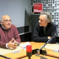France Musique, studio 361 ... L'historien Patrick Barbier & Le producteur Philippe Venturini (g. à d.)