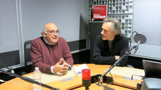 France Musique, studio 361 ... L'historien Patrick Barbier & Le producteur Philippe Venturini (g. à d.) ©Radio France - Annick Haumier / RF