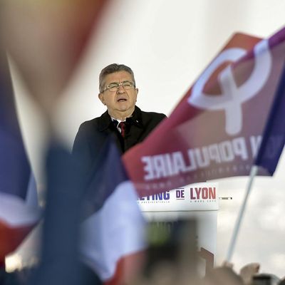 Jean-Luc Mélenchon en meeting à Lyon, le 6 mars 2022.