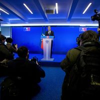 03/03/2014 JF Copé président de l'UMP répond à la presse sur les premières révélations sur Bygmalion