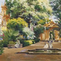 Un jardin de Séville, Espagne, vers 1920