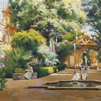 Un jardin de Séville, Espagne, vers 1920