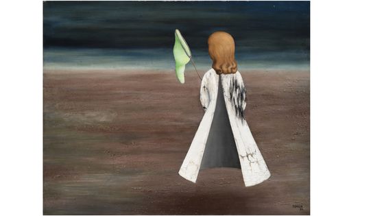 Toyen " La Dormeuse ",1937. Huile sur toile 81,5 × 100,5 cm. Collection particulière - Oto Palán © ADAGP, Paris, 2022