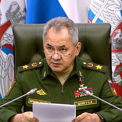 Le ministre russe de la défense Sergueï Choïgou ce mardi 19 avril 2022 à Moscou