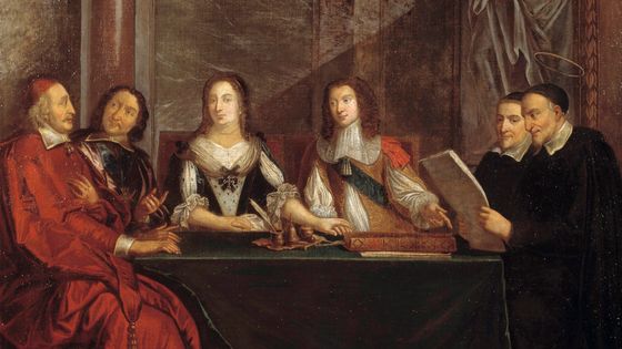 Le conseil de conscience : saint Vincent de Paul, Jules Mazarin, Pierre Séguier, la reine Anne d'Autriche et Louis XIV en 1650. Toile de Jean-François de Troy ©Getty - Photo Josse / Leemage / Corbis