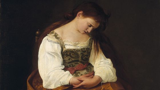 Madeleine repentante (huile sur toile, vers 1594-1596) par Le Caravage (1571–1610) - Wikimedia Commons - Domaine public
