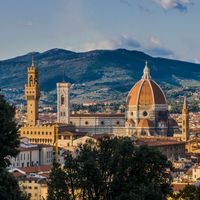Le Palazzo Vecchio et la Cathédrale Santa Maria del Fiore (Sainte Marie de la Fleur) à Florence