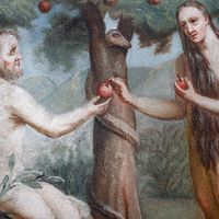 Adam et Eve, Le Péché originel. Collégiale Saint Jacques, Paris.