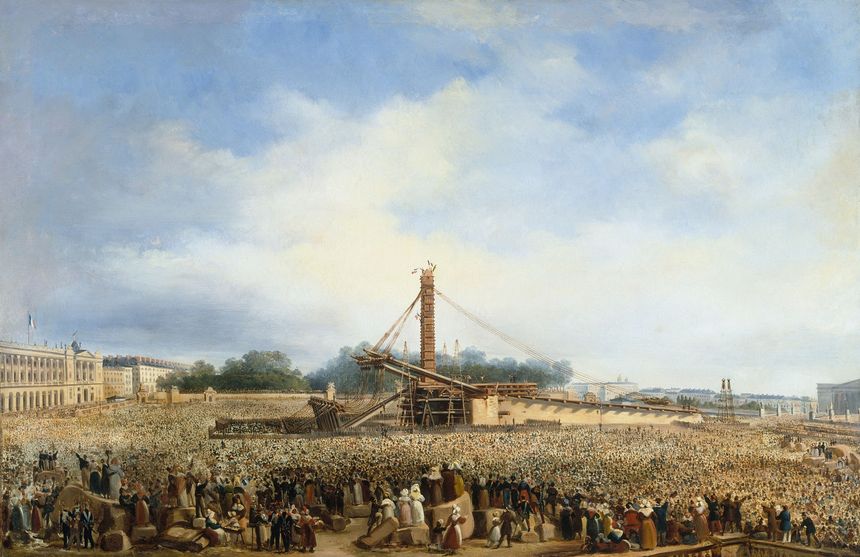 En 1836, l'obélisque de Louxor est érigée sur la place de la Concorde, devenant le "plus vieux monument de Paris".