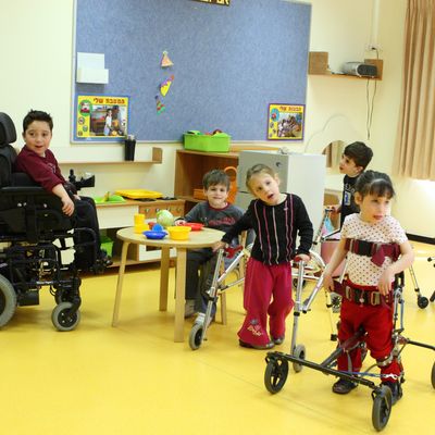 Une classe d’enfants handicapés.