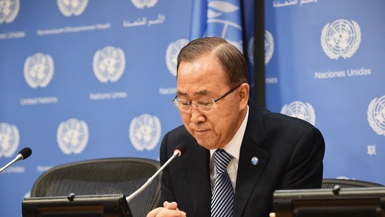 Ban Ki-Moon, secrétaire général de l'ONU, quelques jours après avoir présenté ses excuses au peuple haïtien, le 2 décembre 2016 ©AFP - Michael loccisano / GETTY IMAGES NORTH AMERICA / AFP