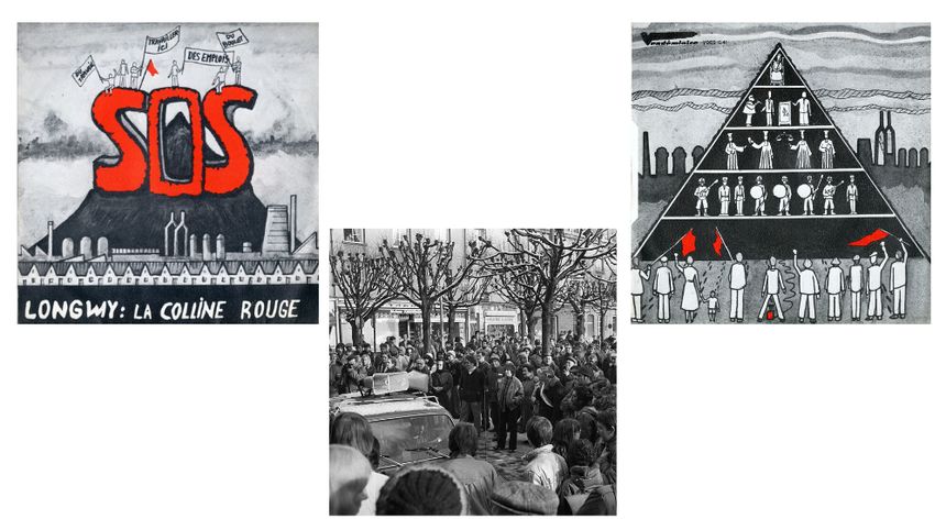 Pochette de Longwy: La Colline Rouge (@Radio France) et photo de la manifestation du 20 janvier 1981