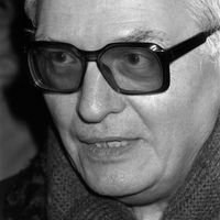 Portrait du compositeur Olivier Messiaen le 29 novembre 1978 à Paris.