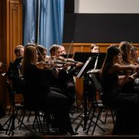 Des musiciennes de l'Orchestre symphonique de Kiev donnent un concert en janvier 2022