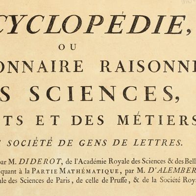 Première page : "Encyclopédie, ou dictionnaire raisonné des sciences, des arts et des métiers.