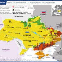 Les positions sur le terrain avant l'annonce de l'offensive russe sur le Donbass par le président ukrainien Volodymyr Zelensky