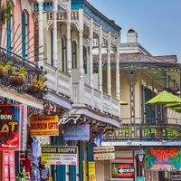 Les balcons du Vieux carré français, quartier de La Nouvelle-Orléans, en Louisiane, aux Etats-Unis