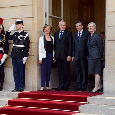 Jean-Marc Ayrault, Premier ministre lors de la passation de pouvoir avec François Fillon le 15 mai 2012.