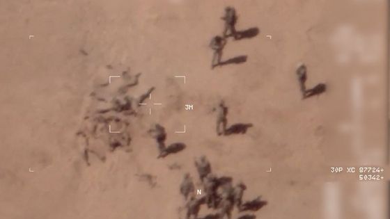 Extrait de la vidéo diffusée par l'armée française. ©AFP - FRENCH ARMY GENERAL STAFF