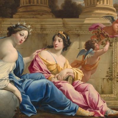 Simon Vouet: Les Muses Uranie et Calliope (vers 1634), détail