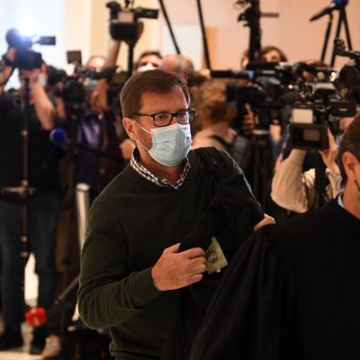 Paris 30/09/2005, Jérôme Lavrilleux arrive au tribunal pour assister au jugement dans le procès de l'affaire Bygmalion
