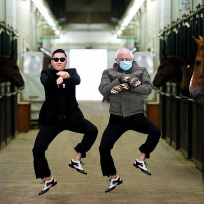 Mème de Bernie Sanders dans le clip Gangnam Style de Psy