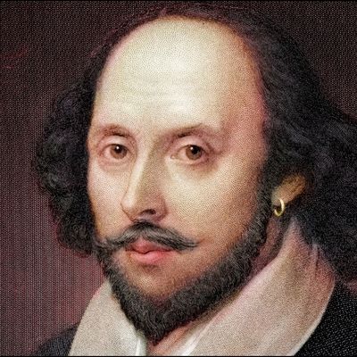 Portrait de William Shakespeare, ravure colorée d'après un portrait de Chandos.
