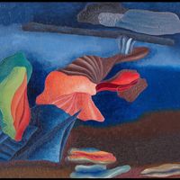 (1) Toyen Une nuit en Océanie ,1931 // (2 et 3) Exposition "La Ruine en sa demeure" Mathieu Pernot