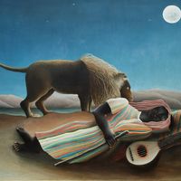 La Bohémienne endormie, peinture d'Henri Rousseau (MoMa, NY)