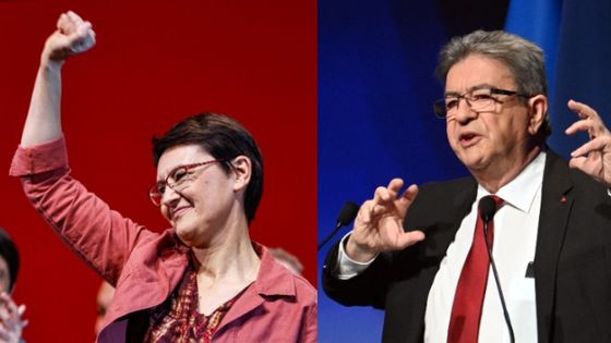Nathalie Arthaud (Lutte ouvrière) et Jean-Luc Mélenchon (Union populaire) sont candidats pour la troisième fois. ©AFP - Sameer Al Doumy / Alain Jocard
