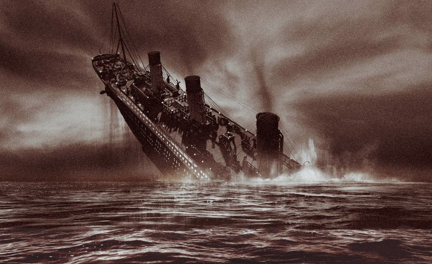 photo digitale du Titanic lors de son naufrage