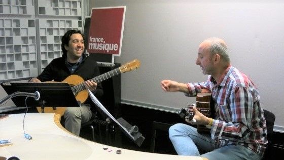 France Musique, studio 762 ... Sébastien Llinarès, guitariste, producteur & Frédéric Loiseau, guitariste, compositeur (g. à d.)
