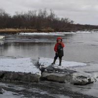Élévation du niveau de la mer, sécheresses, incendies, dégradation du pergélisol par le dégel (ici dans le delta du Yukon, Alaska en 2019) sont déjà à l’œuvre.